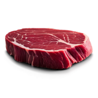 ai generado crudo carne de vaca las mejillas oval conformado profundo rojo color capturado en calentar atractivo ligero png