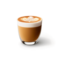 AI Generated Maple cinnamon latte in a clear glass cup with the sweet notes of maple syrup png