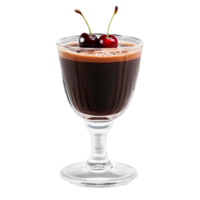 AI Generated Cherry mocha in a clear glass cup showcasing the sweet slightly tart flavor of cherry png