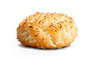AI Generated Coconut macaroon with crispy exterior moist and chewy interior golden brown color round shape Culinary png
