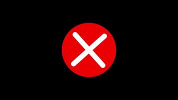Cross animation on alpha layer. Wrong Symbol in Motion graphic animation Free Video