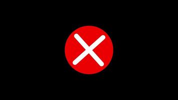 Cross animation on alpha layer. Wrong Symbol in Motion graphic animation Free Video