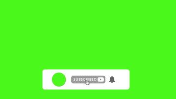 Youtube sottoscrivi animazione. verde schermo animazione sottoscrivi notifica pulsante verde schermo gratuito video