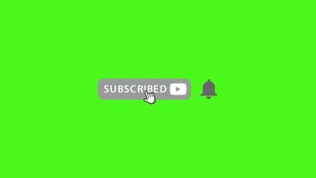 Youtube se inscrever animação. verde tela animação se inscrever notificação botão verde tela livre vídeo video