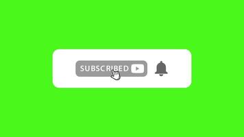 Youtube se inscrever animação. verde tela animação se inscrever notificação botão verde tela livre vídeo video