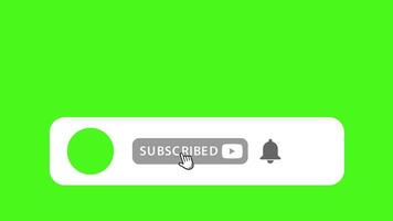 youtube inschrijven animatie. groen scherm animatie inschrijven kennisgeving knop groen scherm vrij video