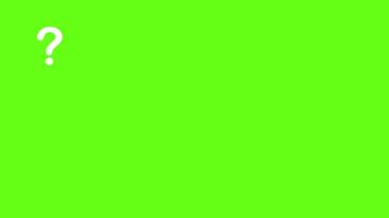 Question marks Animation moving on alpha channel green screen background. 4K Resolution video