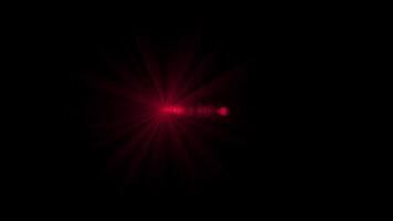 rosso bagliore leggero animazione. ottico lente bagliore effetto video