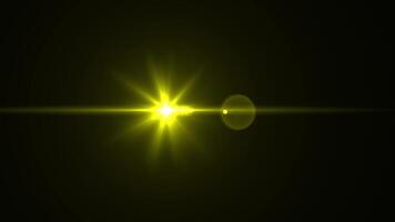 Gelb optisch Linse Fackel Wirkung. 4k Auflösung kostenlos Video