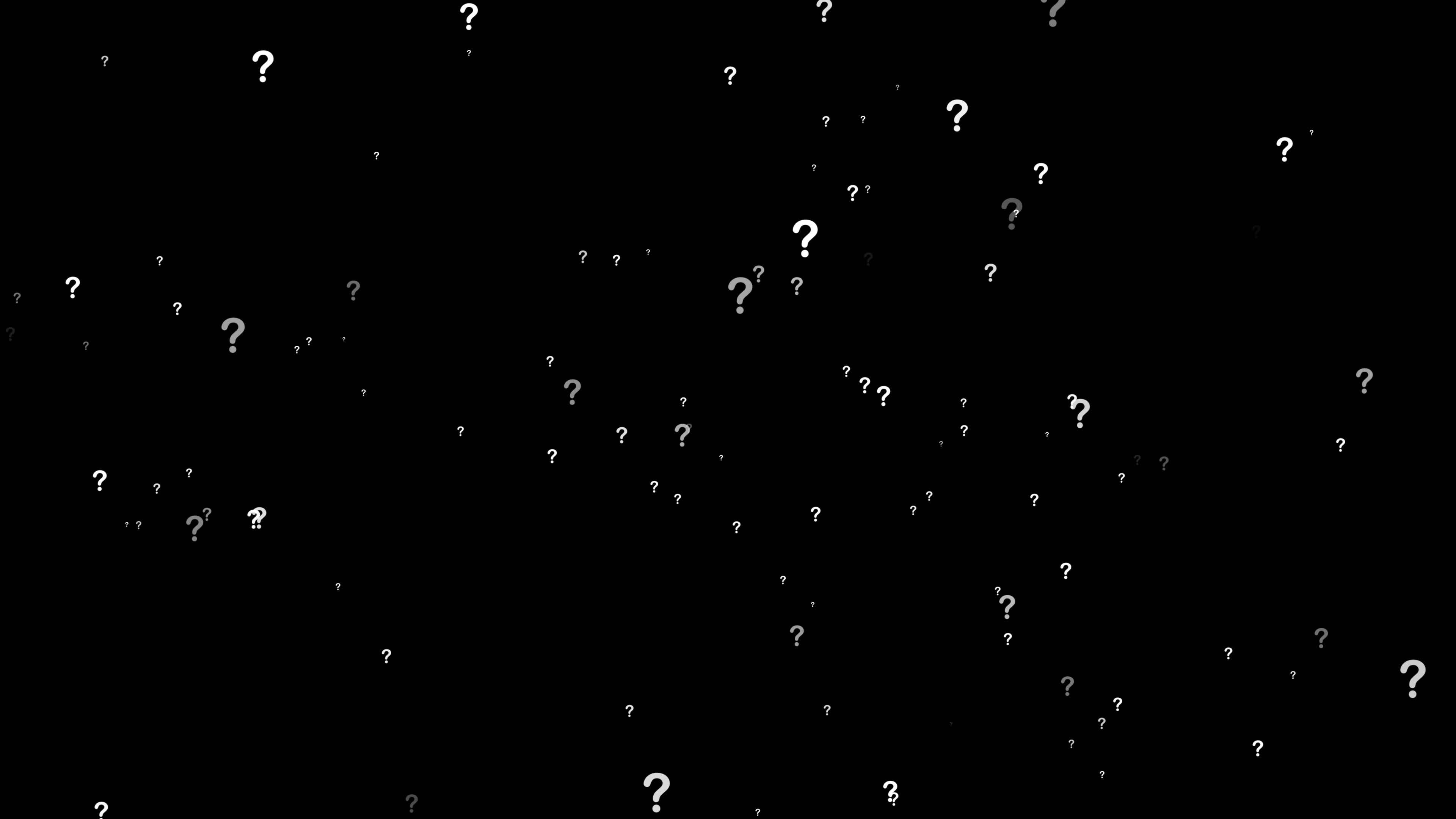 Question marks Animation moving on alpha channel black background. Full