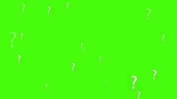 Question marks Animation moving on alpha channel green screen background. Full Hd. 4K video