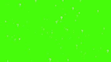 Question marks Animation moving on alpha channel green screen background. Full Hd. 4K video