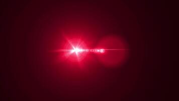 Red flare light animation. Optical lens flare effect video