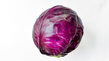 Fresh Red Cabbage Isolated with Copy Space photo