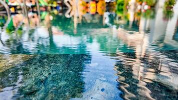 Tropical Resort Pool Reflection, Serene Background photo