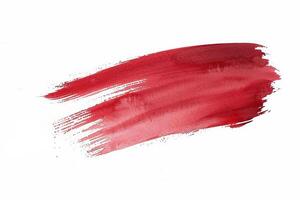 AI generated Red Abstract Brush Stroke on White Background photo