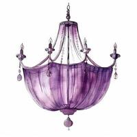 AI generated Luxurious Vintage Chandelier Illustration in Purple photo