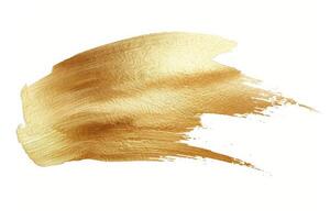 AI generated Luxury Gold Brush Stroke on White Background photo