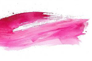 AI generated Vibrant Pink Watercolor Brush Stroke Background photo