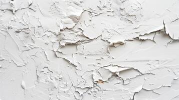 AI generated Close up texture of peeling white paint on a surface, depicting concepts of decay, renovation, or texture contrast for design backgrounds photo