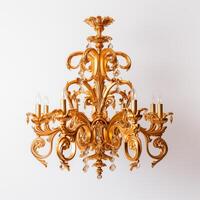 AI Generated Beautiful chandelier on a white background. photo