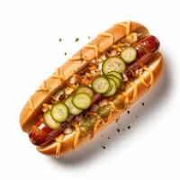 AI Generated Hotdog isolated. Fastfood photo