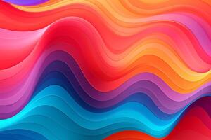 AI Generated A colorful background with a wavy design in the middle photo