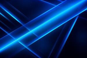 AI Generated Blue abstract background with blue glowing geometric lines. Modern shiny blue diagonal rounded lines pattern. Futuristic technology concept. Suit for poster, banner, brochure, corporate photo