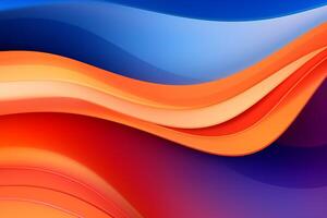 AI Generated Blue and orange gradient dynamic fluid background photo