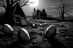 AI Generated Easter background, Comic Book Style noir photo