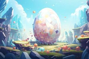 AI Generated Easter background, Cubo-Futuristic Illustrations photo