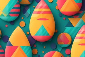 AI Generated Easter background, Geometric style photo