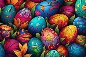 AI Generated Easter background, Expressionism photo