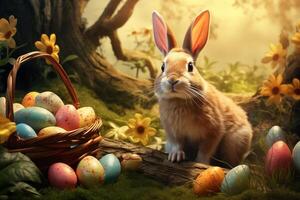 AI Generated Easter background, Painting photo