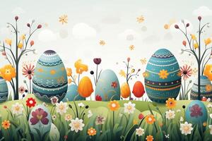 AI Generated Easter vivid background photo