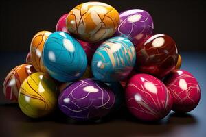 AI Generated easter colorful eggs photo