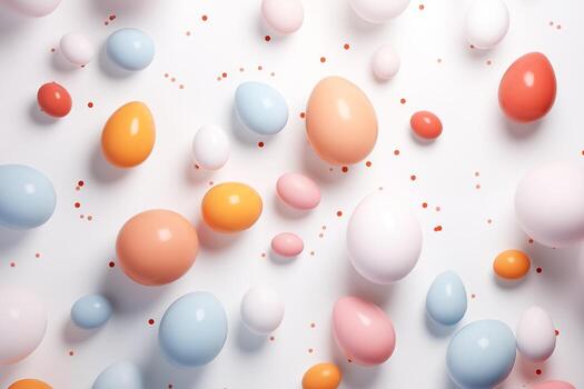 ai generado minimalista Pascua de Resurrección antecedentes. creado por generativo ai. Pascua de Resurrección huevos en blanco antecedentes foto