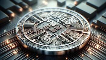 AI Generated Bitcoin background. Cryptocurrency Abstraction photo