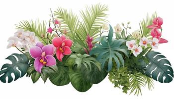 ai generado antecedentes de tropical flores foto