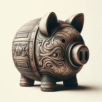AI Generated Piggy bank close-up photo