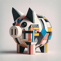 AI Generated Piggy bank close-up photo