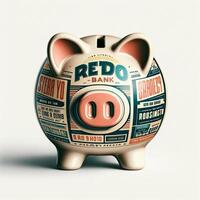 AI Generated Piggy bank close-up photo