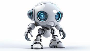 AI Generated Futuristic robot on a white background photo