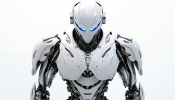 AI Generated Futuristic robot on a white background photo