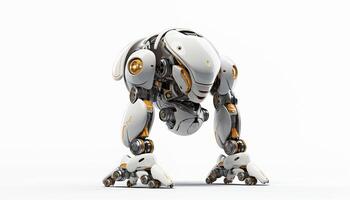 AI Generated Futuristic robot on a white background photo