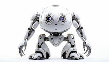 AI Generated Futuristic robot on a white background photo