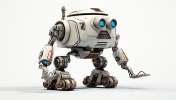 AI Generated Futuristic robot on a white background photo