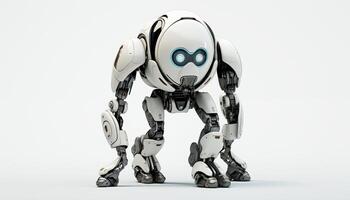 AI Generated Futuristic robot on a white background photo