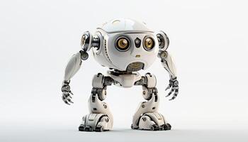 AI Generated Futuristic robot on a white background photo