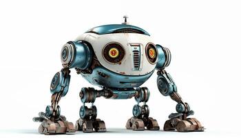 AI Generated Futuristic robot on a white background photo